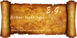 Ecker György névjegykártya