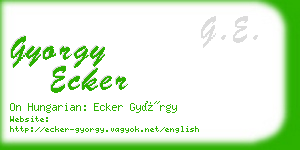 gyorgy ecker business card